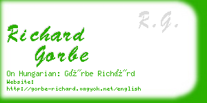 richard gorbe business card