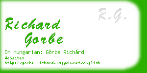 richard gorbe business card